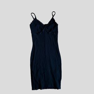 Wild Fable Ribbed Stretchy Black Mini Dress